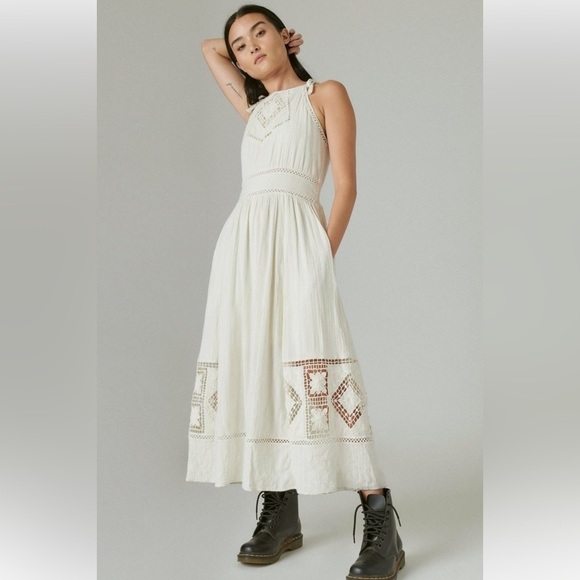NWT Lucky Brand Eyelet Maxi dress. Size Small - Picture 15 of 16